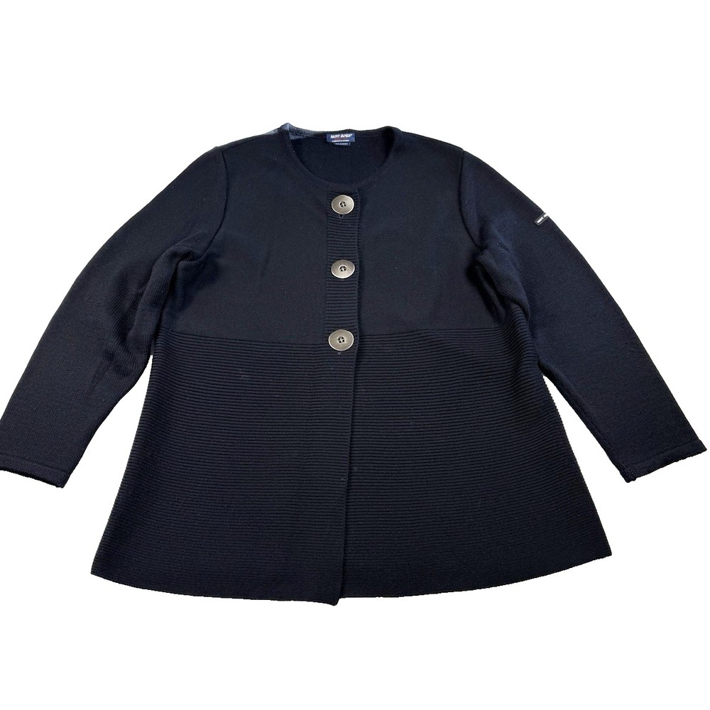Saint James Cardigan Sweater Jacket Wool‎ Blend Women's Size Large/XL (16) Lux